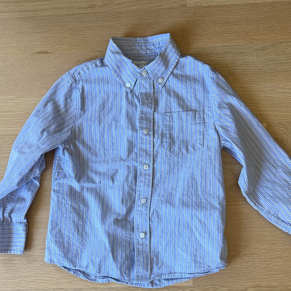 Crewcuts Blue Striped Button-Down Shirt